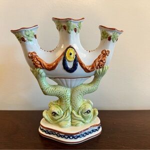 Vintage Mottahedeh Dolphin Bud Vase-porcelain Vase-fine Ceramic Bud Vase